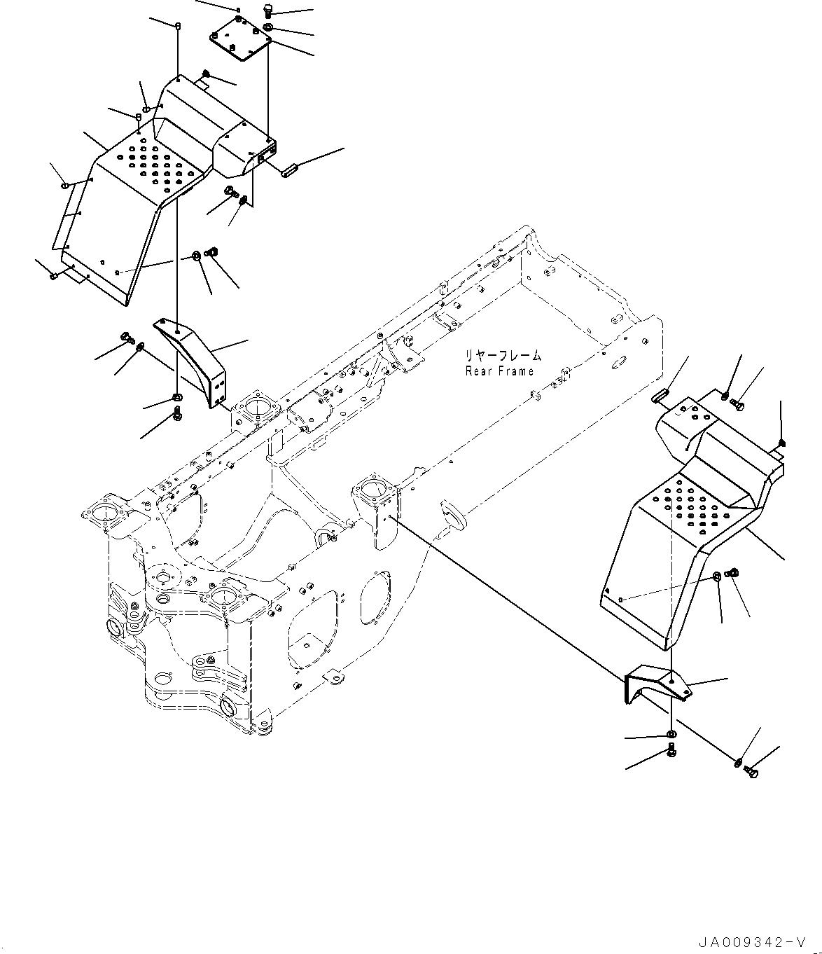 Схема запчастей Komatsu WA200PZ-6 - ЗАДН. КРЫЛО, КРЫЛО И СУППОРТ (№7-) ЗАДН. КРЫЛО