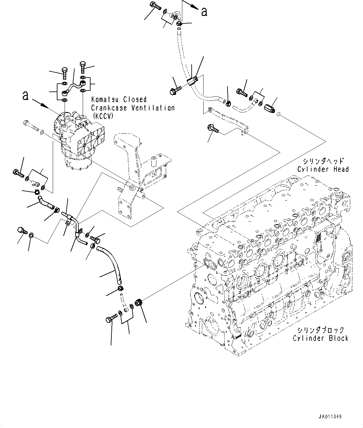 Схема запчастей Komatsu WA380-7 - КОМПОНЕНТЫ ДВИГАТЕЛЯ, KOMATSU ЗАКРЫТ.D CRANKКОРПУС ВЕНТИЛЯТОРILATION (KCCV) ТРУБЫ (/) (№8-) КОМПОНЕНТЫ ДВИГАТЕЛЯ, ХОЛОДН. AREA СПЕЦ-ЯIFICATION A (- DEG C), С AMP. ГЕНЕРАТОР, KOMTRAX