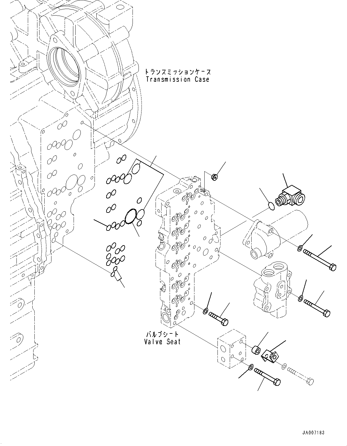 Схема запчастей Komatsu WA380-7 - ГИДРОТРАНСФОРМАТОР И ТРАНСМИССИЯ, КЛАПАН КОМПОНЕНТЫ (№-) ГИДРОТРАНСФОРМАТОР И ТРАНСМИССИЯ, С ЭКСТРЕНН. УПРАВЛ., АВТОМАТИЧ. УПРАВЛ-Е ТИП