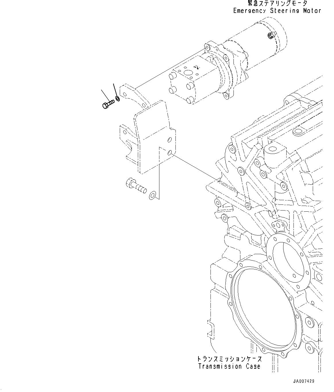 Схема запчастей Komatsu WA380-7 - ГИДРОТРАНСФОРМАТОР И ТРАНСМИССИЯ, МОТОР КРЕПЛЕНИЕ (№-) ГИДРОТРАНСФОРМАТОР И ТРАНСМИССИЯ, С ЭКСТРЕНН. УПРАВЛ., АВТОМАТИЧ. УПРАВЛ-Е ТИП