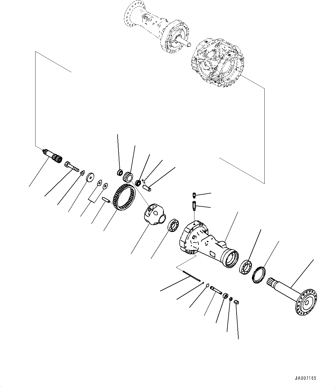 Схема запчастей Komatsu WA380-7 - ЗАДН. МОСТ, КОНЕЧНАЯ ПЕРЕДАЧА ЛЕВ. (№-) ЗАДН. МОСТ, С САМОБЛОКИР. ДИФФЕРЕНЦ.