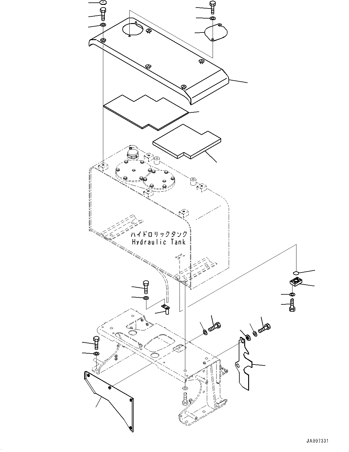 Схема запчастей Komatsu WA380-7 - ГИДР. БАК., БАК КОМПОНЕНТЫ (№-8) ГИДР. БАК., БЕЗ ЭКСТРЕНН. РУЛЕВ. УПРАВЛЕНИЕ, АВТОМАТИЧ. УПРАВЛ-Е ТИП