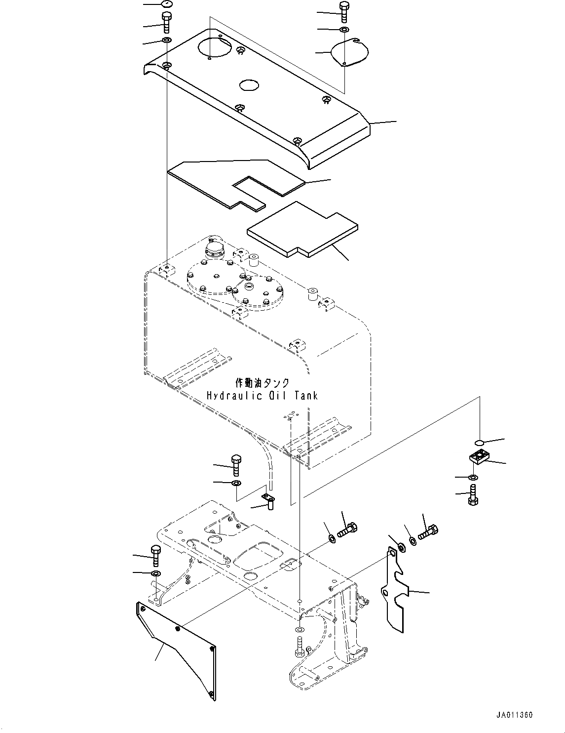 Схема запчастей Komatsu WA380-7 - ГИДР. БАК., БАК КОМПОНЕНТЫ (№9-) ГИДР. БАК., С ЭКСТРЕНН. УПРАВЛ., АВТОМАТИЧ. УПРАВЛ-Е ТИП