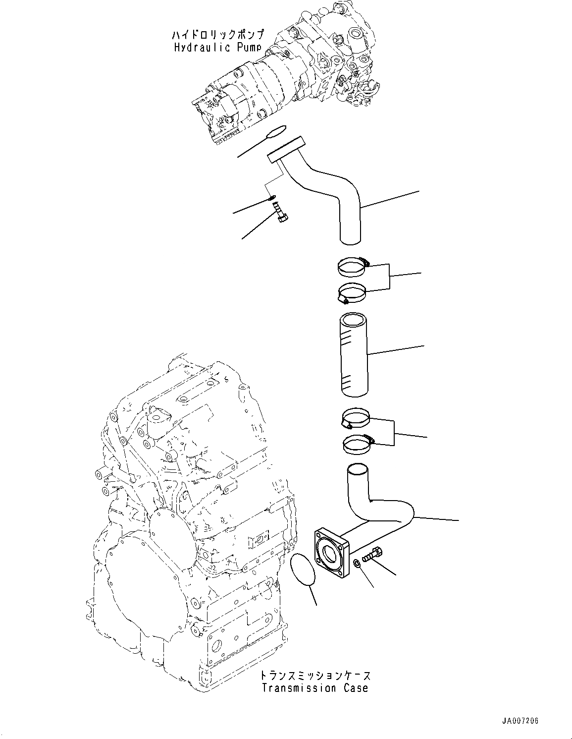 Схема запчастей Komatsu WA380-7 - ГИДРАВЛ МАСЛ. НАСОС, ТРАНСМИССИЯ, ВСАСЫВ. ТРУБЫ (№-) ГИДРАВЛ МАСЛ. НАСОС
