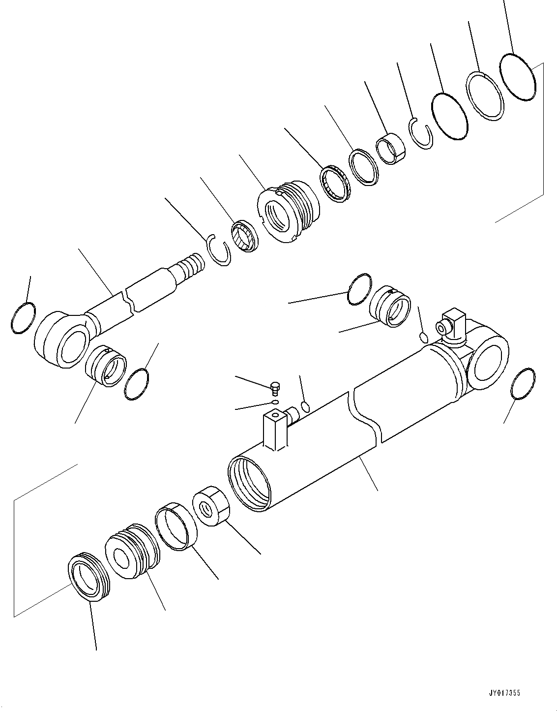 Схема запчастей Komatsu WA380-7 - ЦИЛИНДР РУЛЕВ. УПР-Я, ВНУТР. ЧАСТИ (№-) ЦИЛИНДР РУЛЕВ. УПР-Я, С АВТОМАТИЧ.-СИСТ. СМАЗКИ СИСТЕМА
