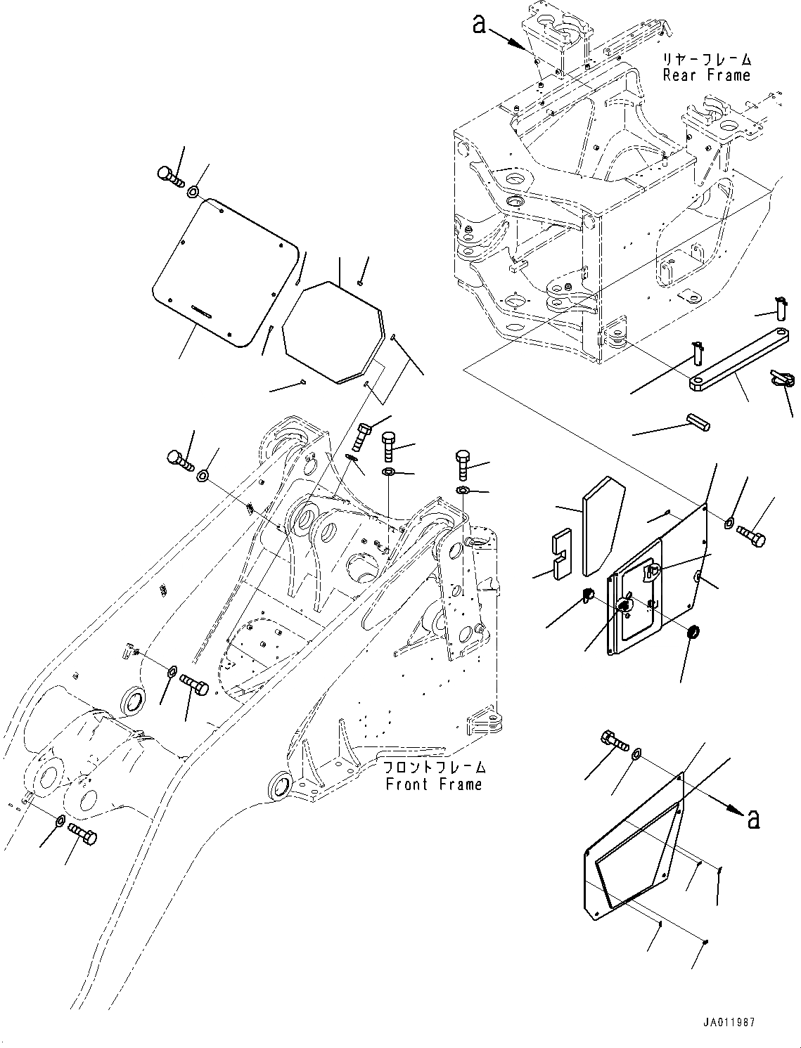 Схема запчастей Komatsu WA380-7 - СОЧЛ. СОЕД. БЛОКИР. BAR И РАМА КРЫШКА(№-) СОЧЛ. СОЕД. БЛОКИР. BAR И РАМА COVER, С ВЫСОК. ПОДЪЕМ РУКОЯТЬ, 2-Х СЕКЦИОНН. УПРАВЛЯЮЩ. КЛАПАН