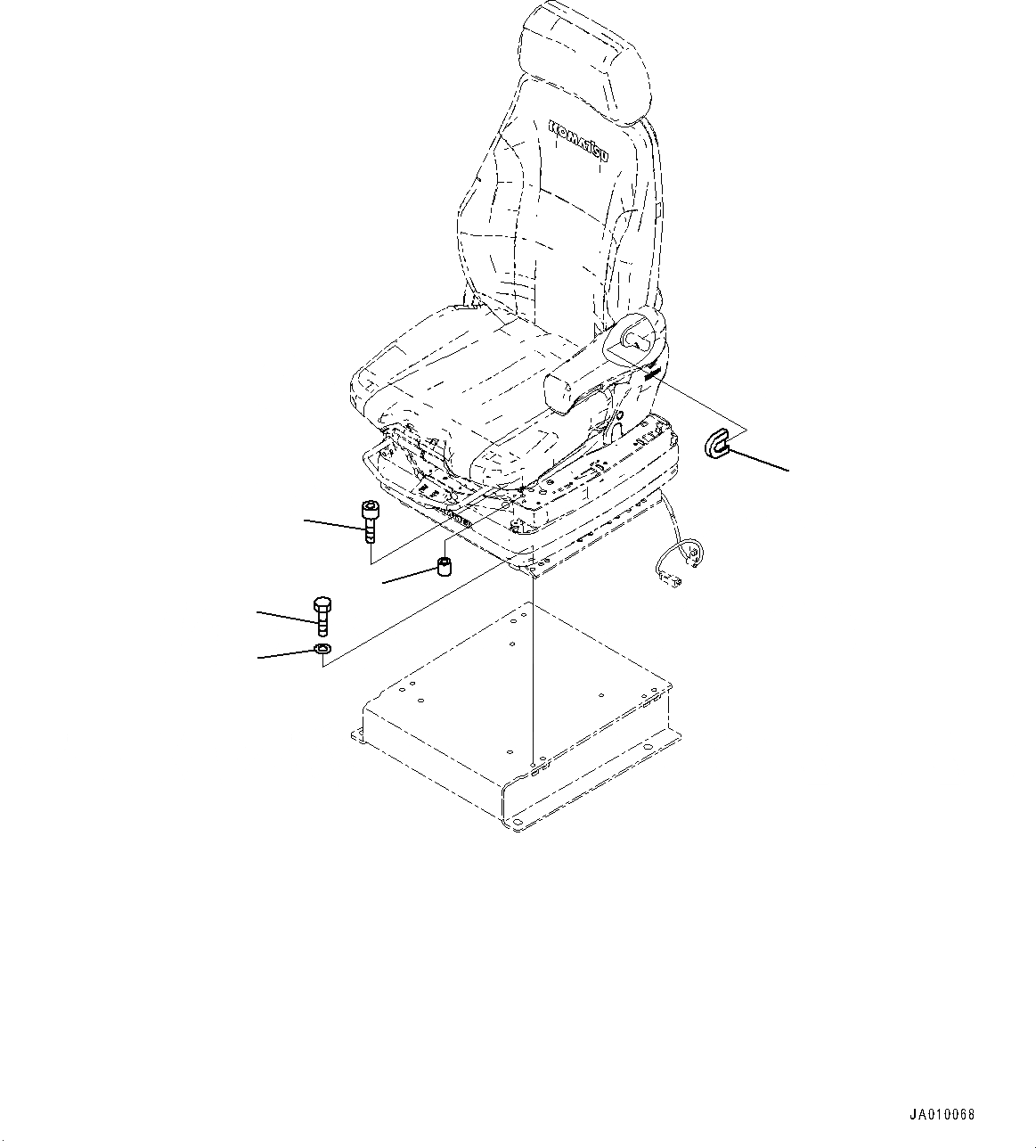 Схема запчастей Komatsu WA380-7 - СИДЕНЬЕ ОПЕРАТОРА, КРЕПЛЕНИЕ (№-) СИДЕНЬЕ ОПЕРАТОРА, GRAMMER
