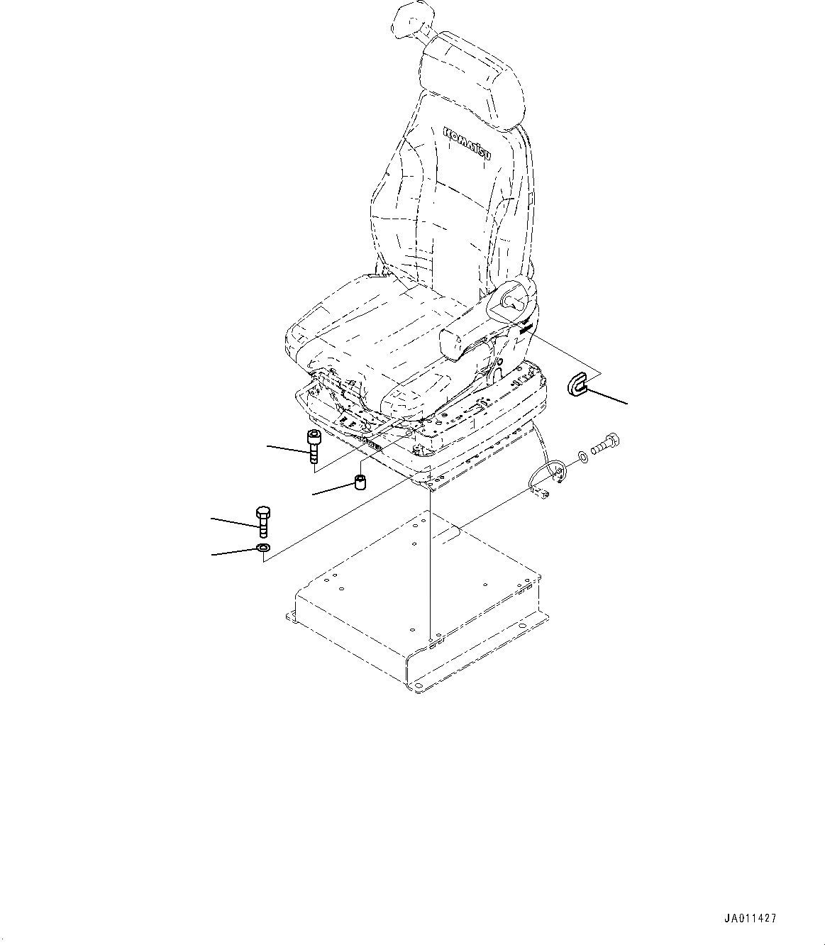 Схема запчастей Komatsu WA380-7 - СИДЕНЬЕ ОПЕРАТОРА, КРЕПЛЕНИЕ (№-) СИДЕНЬЕ ОПЕРАТОРА, GRAMMER, С ПОДОГРЕВED И -POINT РЕМЕНЬ