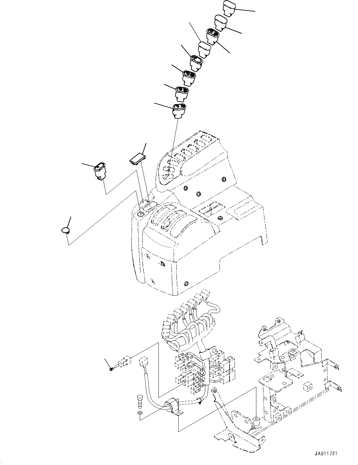 Схема запчастей Komatsu WA380-7 - УПРАВЛЕНИЕ ПОГРУЗКОЙ БЛОК, ПЕРЕКЛЮЧАТЕЛЬ (№-) УПРАВЛЕНИЕ ПОГРУЗКОЙ БЛОК, С -EPC РЫЧАГ УПРАВЛЕНИЕ ПОГРУЗКОЙ