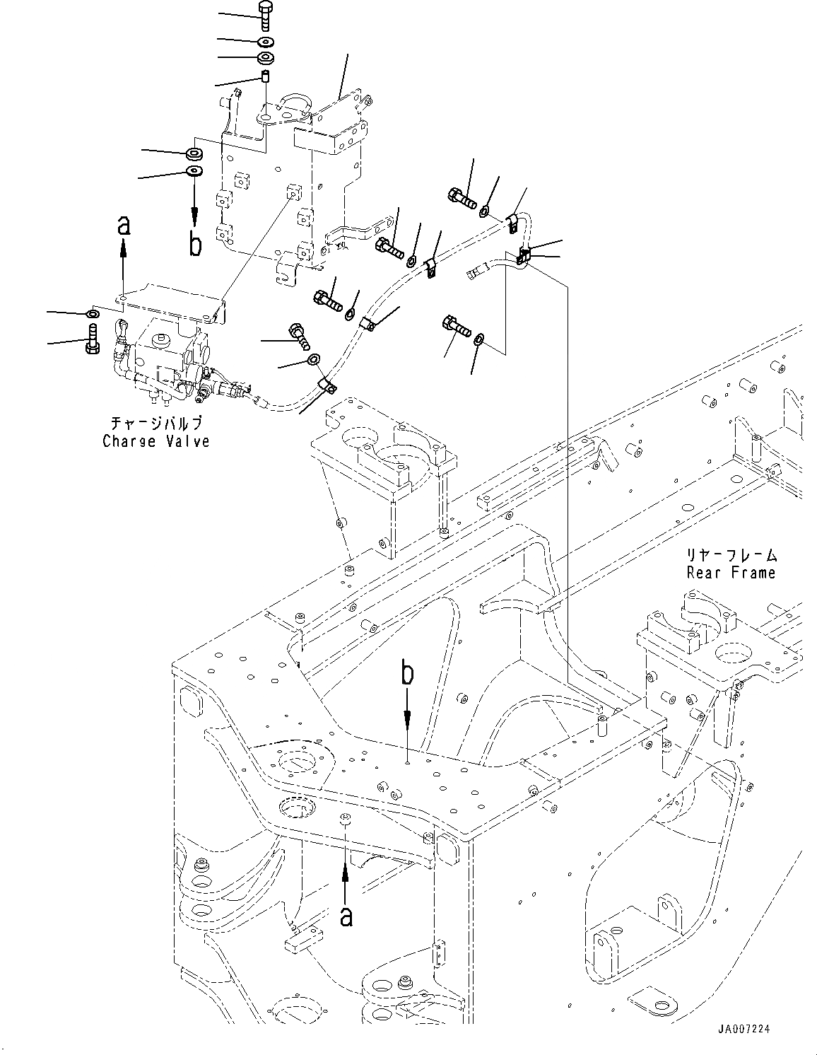 Схема запчастей Komatsu WA380-7 - УПРАВЛ-Е ТОРМОЗОМ, КЛАПАН АККУМУЛЯТОРА КРЕПЛЕНИЕ (/) (№-) УПРАВЛ-Е ТОРМОЗОМ