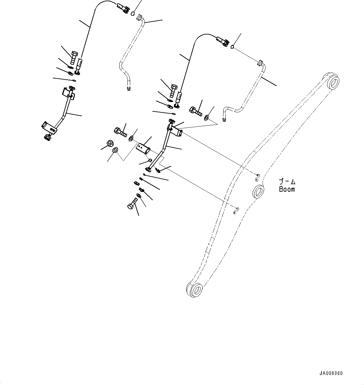 Схема запчастей Komatsu WA380-7 - СТРЕЛА И BELL CRANK, ТРУБЫ СТРЕЛЫ (№-) СТРЕЛА И BELL CRANK, С 3-Х СЕКЦ. КОНТР. КЛАПАНОМ