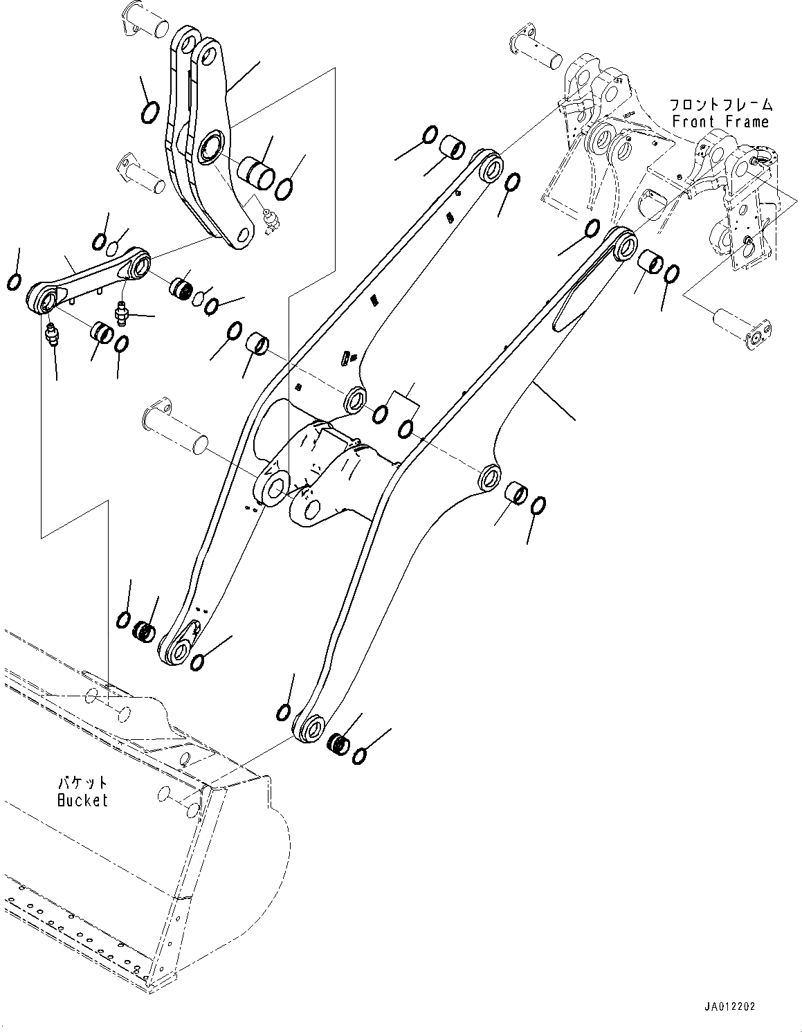 Схема запчастей Komatsu WA380-7 - СТРЕЛА И BELL CRANK, СТРЕЛА, BELL CRANK И СОЕДИНИТЕЛЬН. ЗВЕНО (№-) СТРЕЛА И BELL CRANK, С ВЫСОК. ПОДЪЕМ РУКОЯТЬ, 3-Х СЕКЦИОНН. КОНТРОЛЬН. КЛАПАН, АВТОМАТИЧ.-СИСТ. СМАЗКИ СИСТЕМА