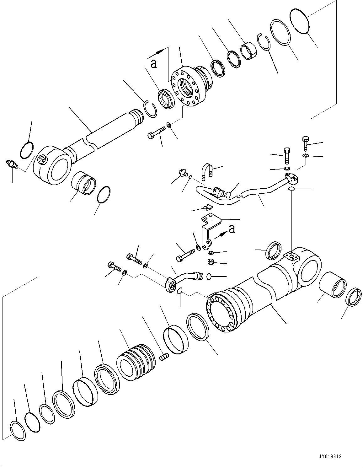 Схема запчастей Komatsu WA380-7 - ЦИЛИНДР КОВША, ВНУТР. ЧАСТИ (№-) ЦИЛИНДР КОВША, ВЫСОК. ПОДЪЕМ РУКОЯТЬ