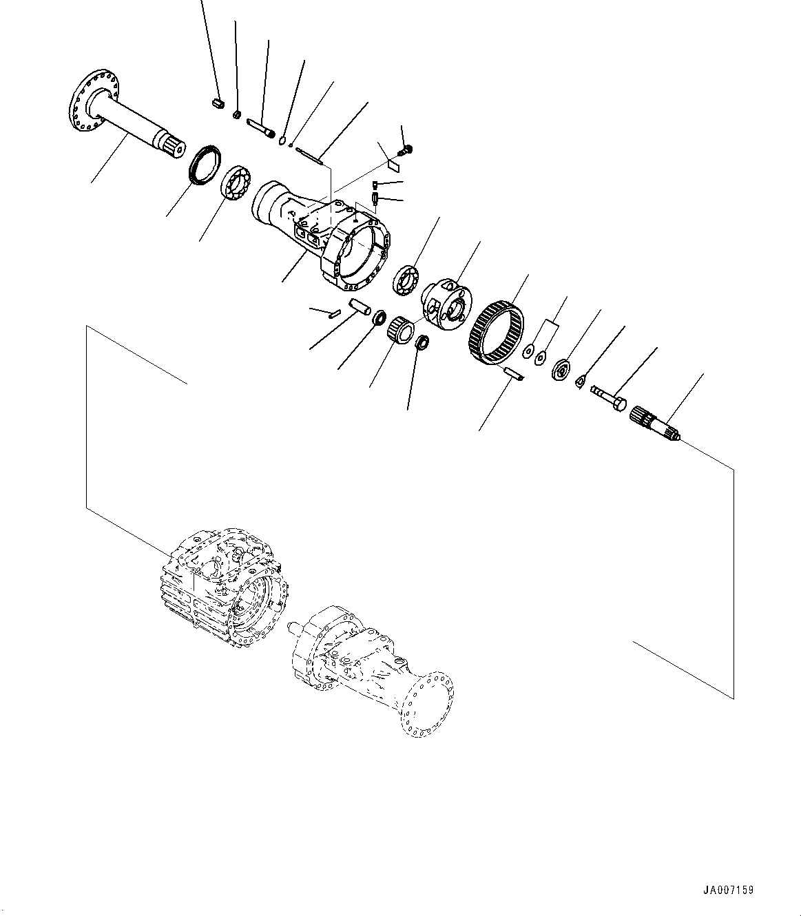 Схема запчастей Komatsu WA380-7 - ЗАДН. МОСТ, С САМОБЛОКИР. ДИФФЕРЕНЦ., КОНЕЧНАЯ ПЕРЕДАЧА RHS ЗАДН. МОСТ, С САМОБЛОКИР. ДИФФЕРЕНЦ.