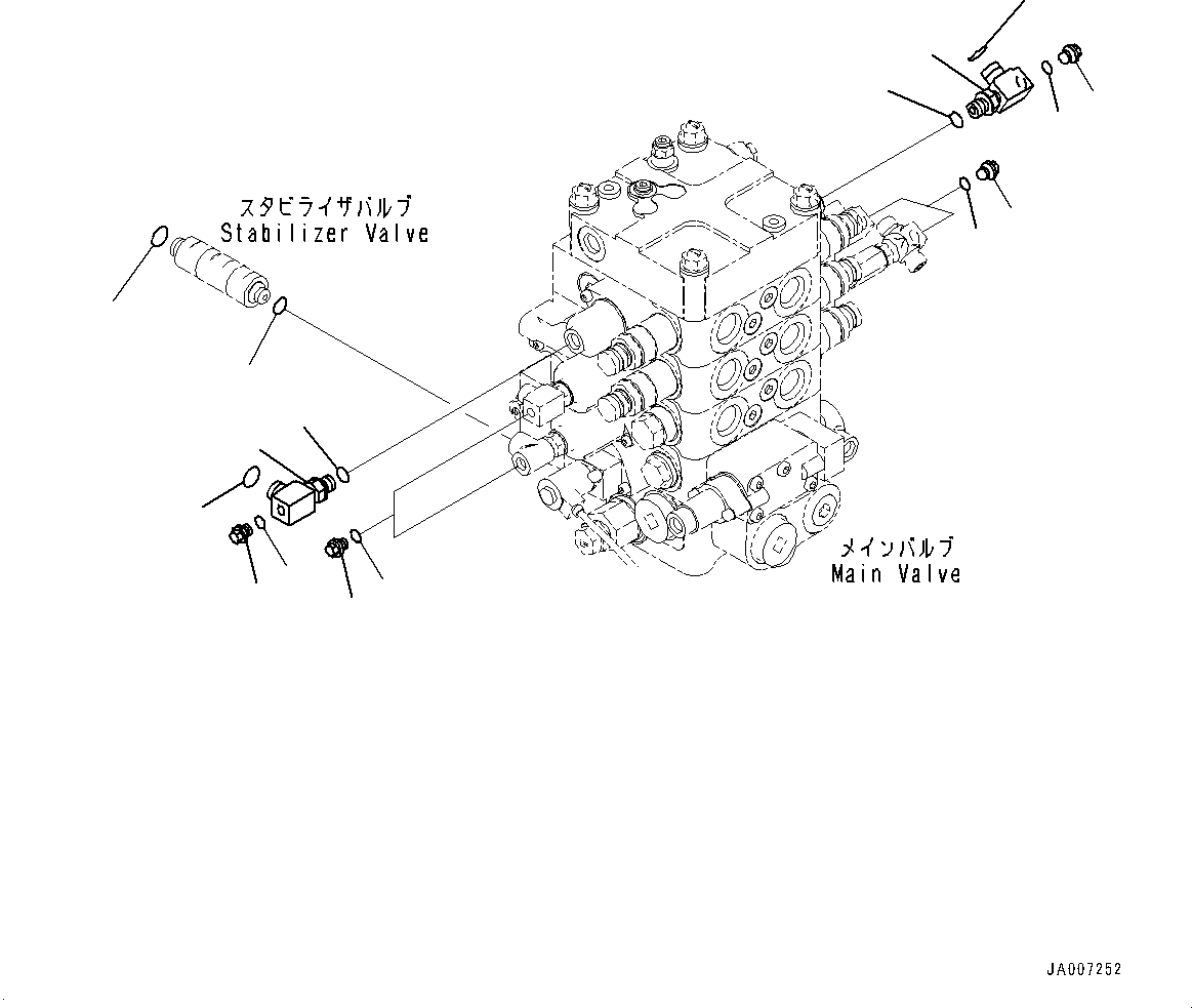 Схема запчастей Komatsu WA380-7 - ГИДРАВЛ УПРАВЛЯЮЩ. КЛАПАН, С 3-Х СЕКЦ. КОНТР. КЛАПАНОМ, PPC ТРУБЫ (/) ГИДРАВЛ УПРАВЛЯЮЩ. КЛАПАН, С 3-Х СЕКЦ. КОНТР. КЛАПАНОМ