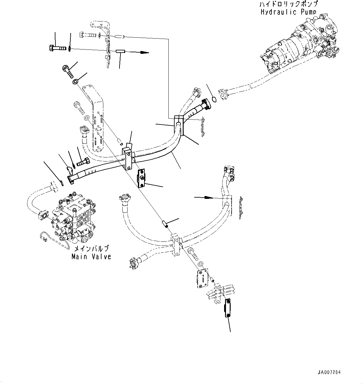 Схема запчастей Komatsu WA380-7 - ГИДРОЛИНИЯ, С 3-Х СЕКЦ. КОНТР. КЛАПАНОМ, С БЫСТРОСЪЕМН. МЕХ-М, ПОДАЮЩ. ТРУБЫ ГИДРОЛИНИЯ, С 3-Х СЕКЦ. КОНТР. КЛАПАНОМ, С БЫСТРОСЪЕМН. МЕХ-М