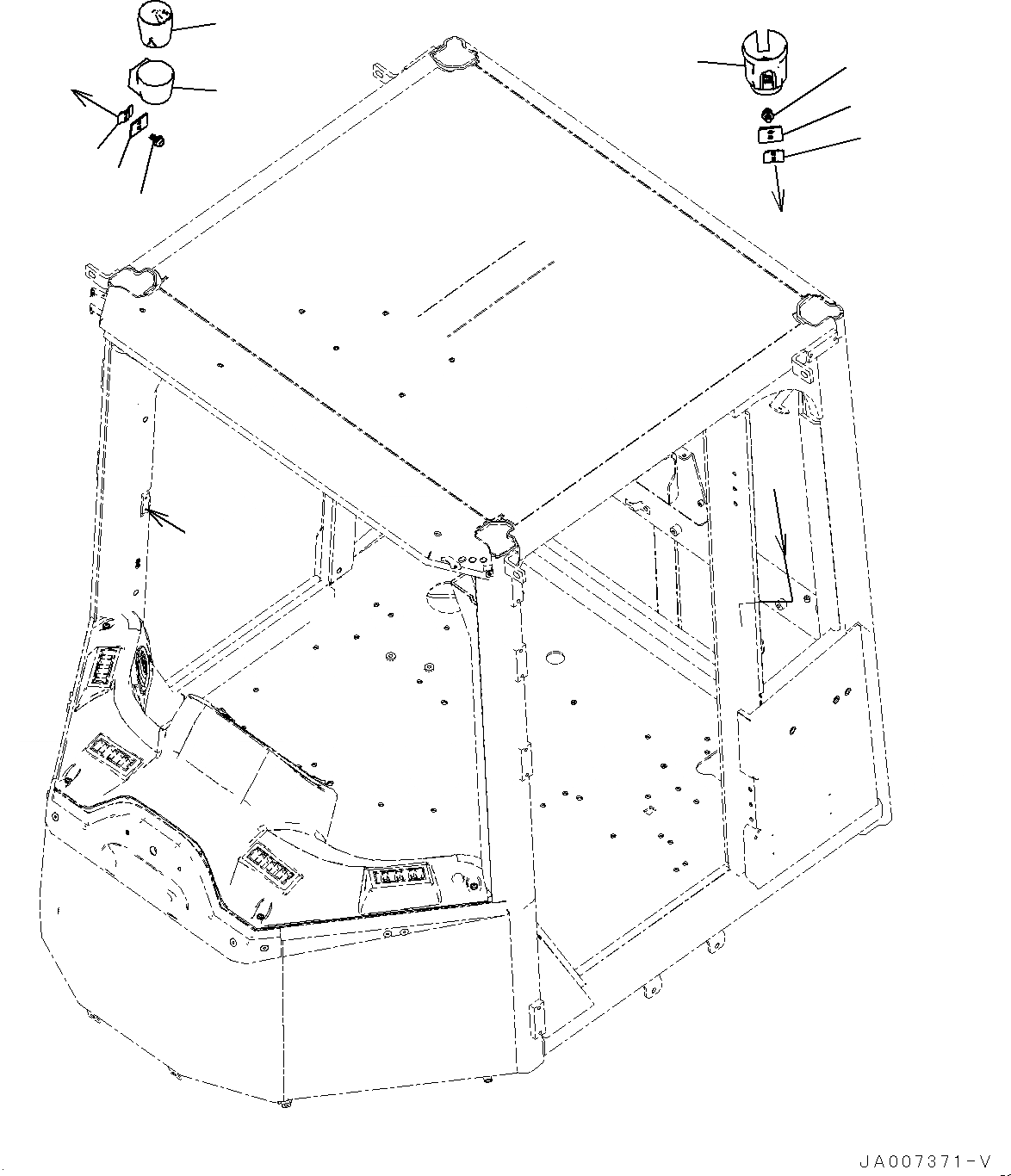 Схема запчастей Komatsu WA380-7 - КАБИНА ROPS И ОСНОВН. КОНСТРУКЦИЯ ГРУППА, ПОДСТАКАННИК И ПЕПЕЛЬНИЦА КАБИНА ROPS И ОСНОВН. КОНСТРУКЦИЯ ГРУППА