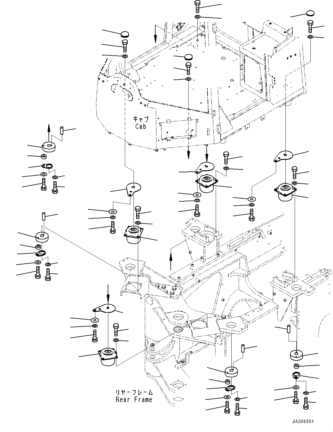 Схема запчастей Komatsu WA380-7 - ПОЛ СУППОРТ ПОЛ СУППОРТ
