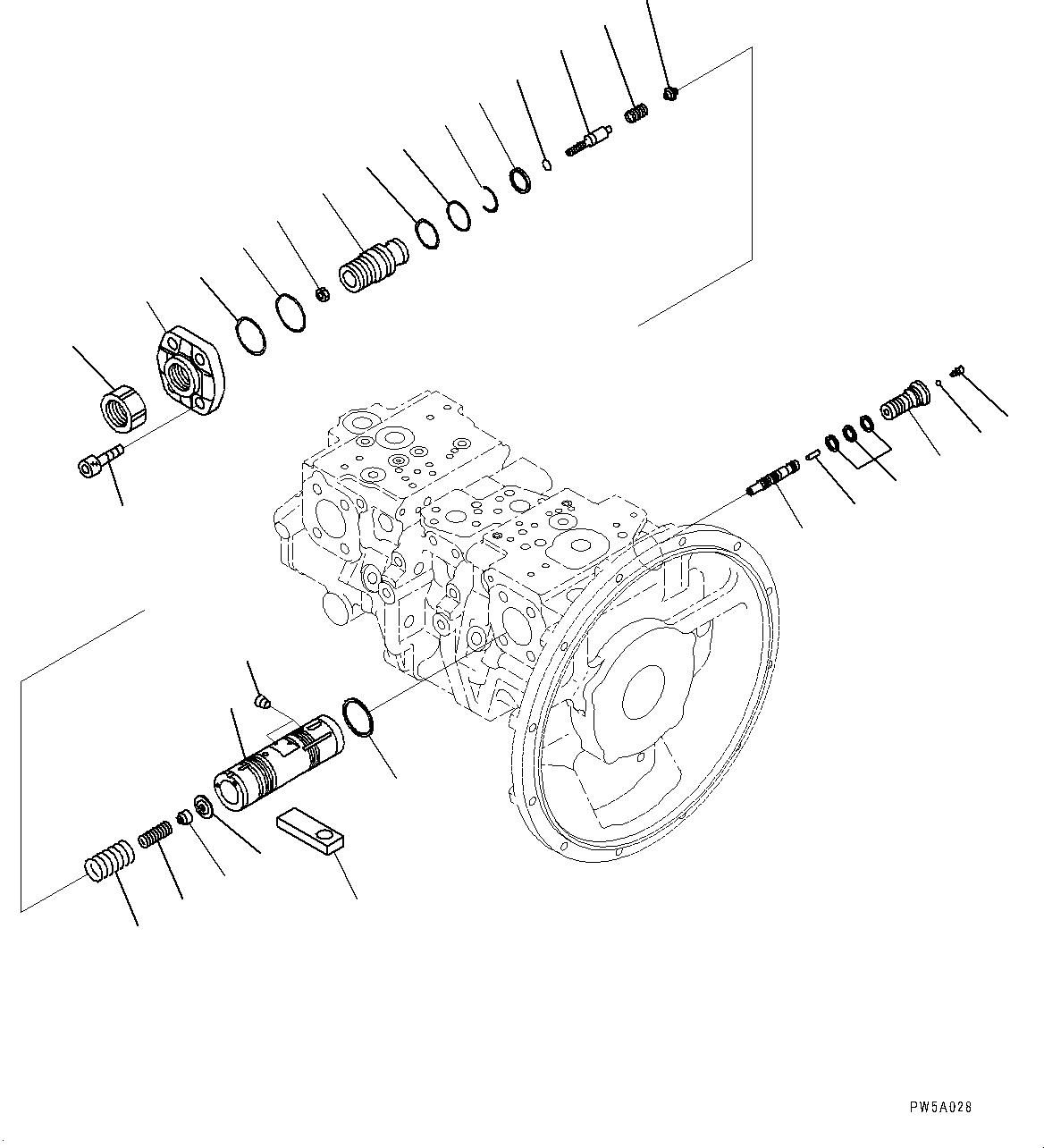 Схема запчастей Komatsu PC308USLC-3E0 - ПОРШЕНЬ НАСОС, ВНУТР. ЧАСТИ (/) (№-) ПОРШЕНЬ НАСОС