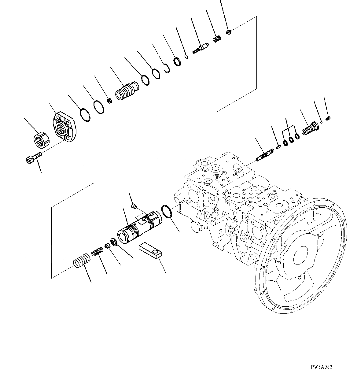 Схема запчастей Komatsu PC308USLC-3E0 - ПОРШЕНЬ НАСОС, ВНУТР. ЧАСТИ (8/) (№-) ПОРШЕНЬ НАСОС