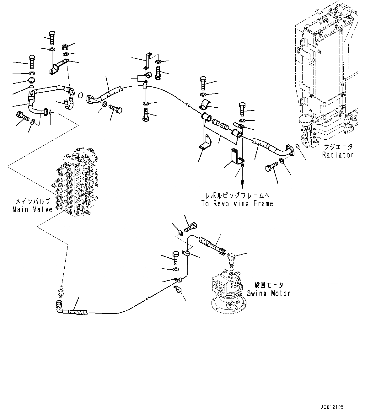 Схема запчастей Komatsu PC308USLC-3E0 - ЛИНИИ МАСЛООХЛАДИТЕЛЯ (№-) ЛИНИИ МАСЛООХЛАДИТЕЛЯ