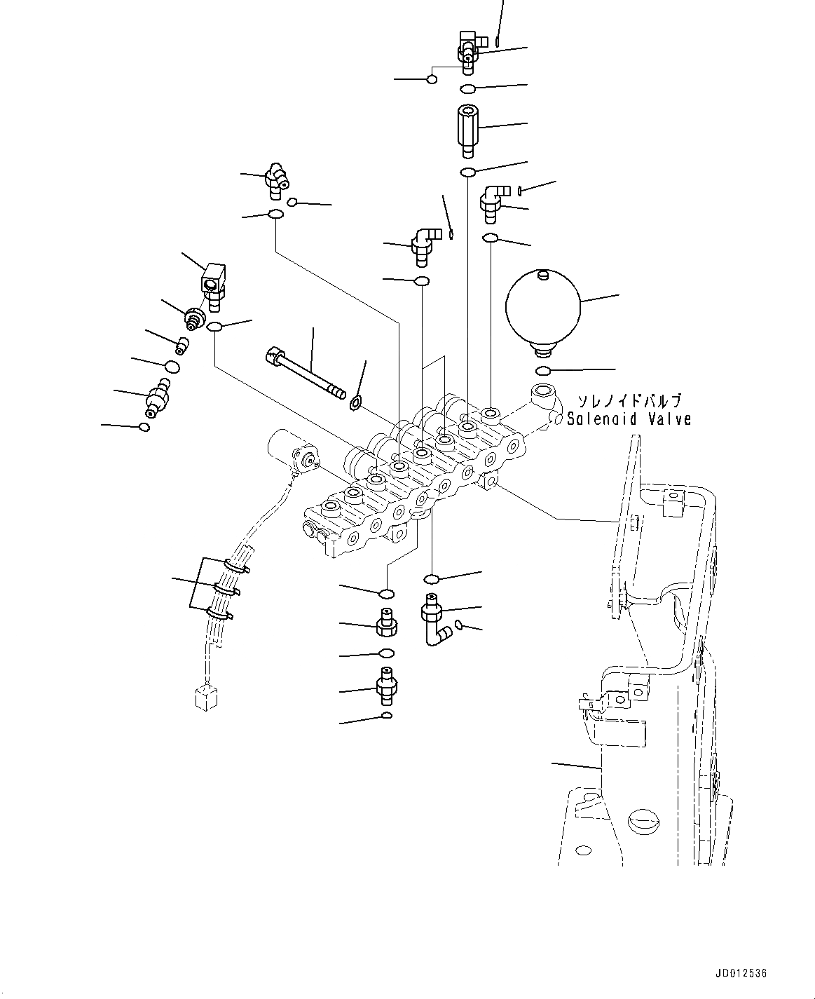 Схема запчастей Komatsu PC308USLC-3E0 - СОЛЕНОИДНЫЙ КЛАПАН ТРУБЫ, СОЕДИНИТЕЛЬН. ЧАСТИ (№-) СОЛЕНОИДНЫЙ КЛАПАН ТРУБЫ