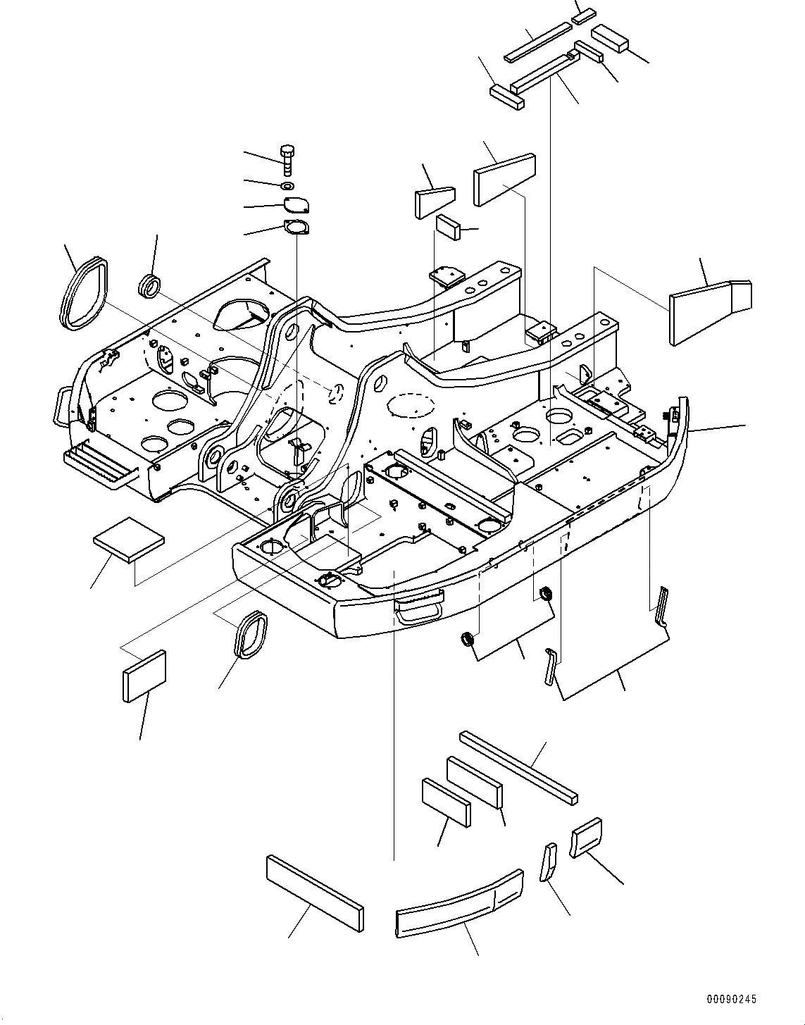 Схема запчастей Komatsu PC308USLC-3E0 - ОСНОВНАЯ РАМА (№-) ОСНОВНАЯ РАМА