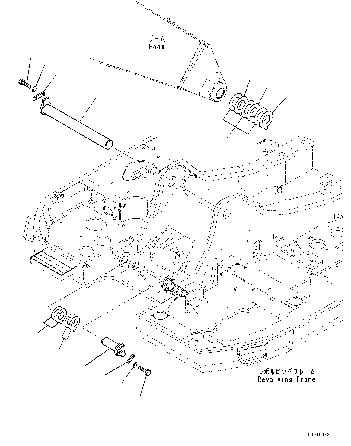 Схема запчастей Komatsu PC308USLC-3E0 - ПАЛЕЦ СТРЕЛЫ(№-) СТРЕЛА НИЖН. ПАЛЕЦ