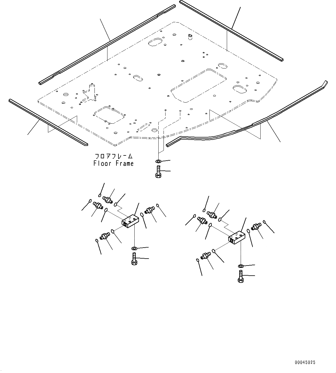 Схема запчастей Komatsu PC308USLC-3E0 - ОСНОВН. КОНСТРУКЦИЯ, ПОЛ, P, T БЛОК И УПЛОТНЕНИЕ (№-) ОСНОВН. КОНСТРУКЦИЯ