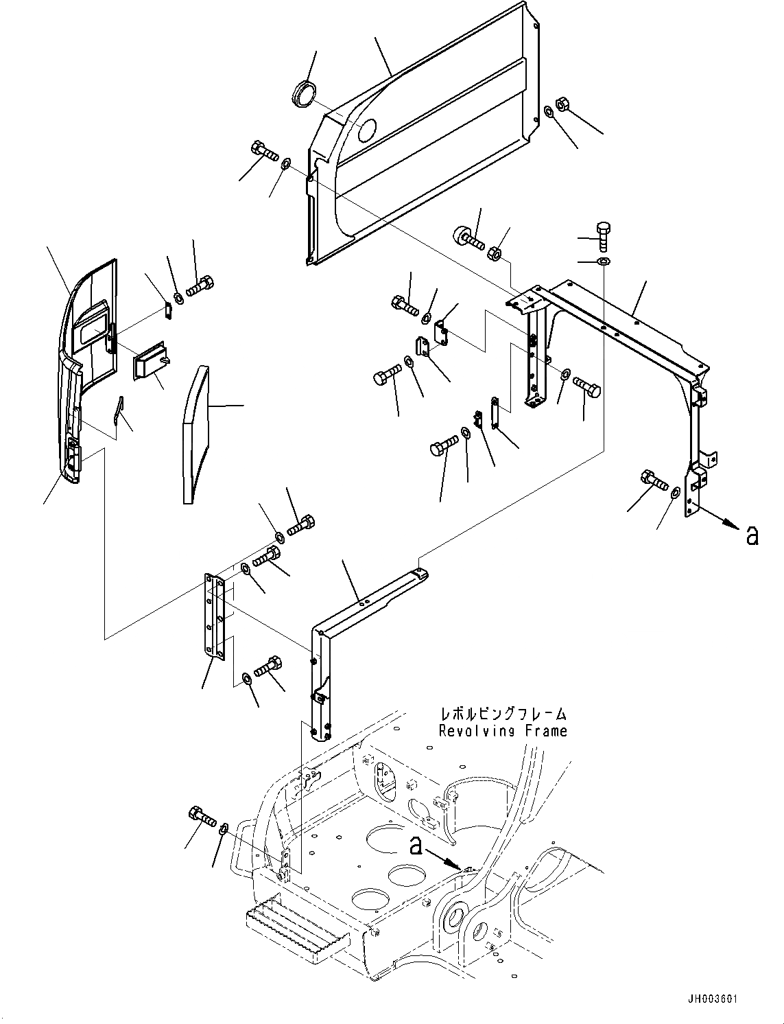 Схема запчастей Komatsu PC308USLC-3E0 - ПЕРЕДН. COVER, КРЫШКА(/) (№-) ПЕРЕДН. COVER