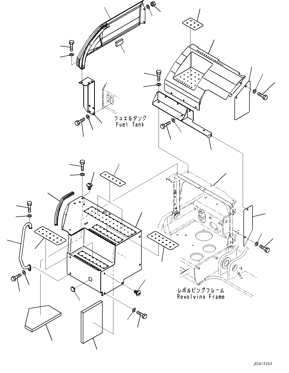 Схема запчастей Komatsu PC308USLC-3E0 - ПЕРЕДН. COVER, КРЫШКА(/) (№-) ПЕРЕДН. COVER, -АКТУАТОР