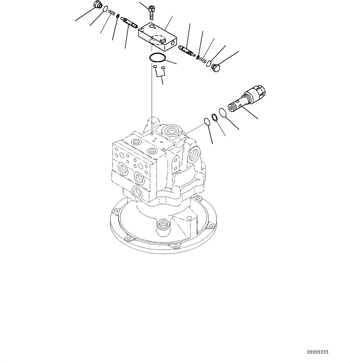 Схема запчастей Komatsu PC308USLC-3E0 - МЕХАНИЗМ ПОВОРОТА И МОТОР, ВНУТР. ЧАСТИ, МОТОР ПОВОРОТА (/) (№-) МЕХАНИЗМ ПОВОРОТА И МОТОР
