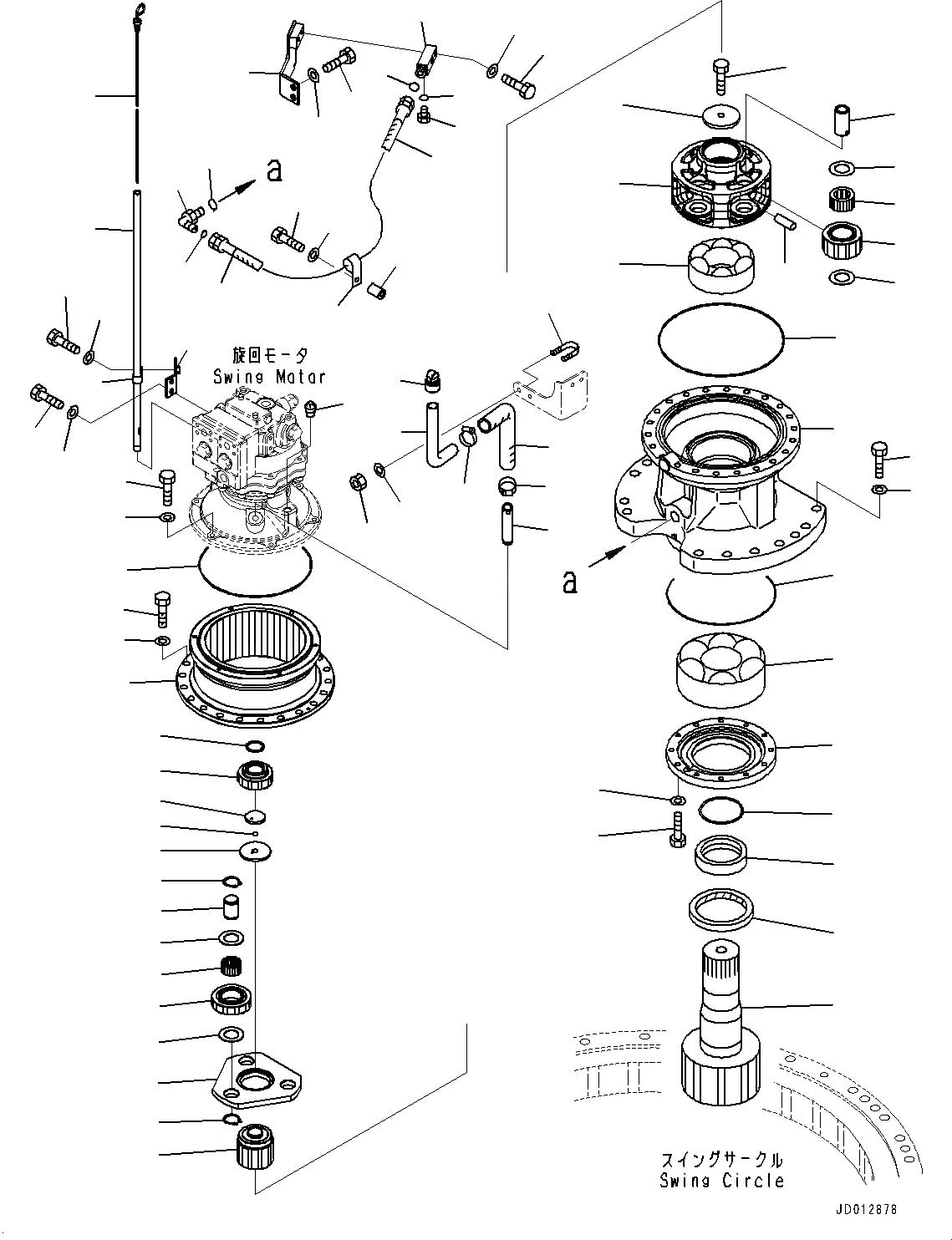 Схема запчастей Komatsu PC308USLC-3E0 - МЕХАНИЗМ ПОВОРОТА И МОТОР, (№-8) МЕХАНИЗМ ПОВОРОТА И МОТОР