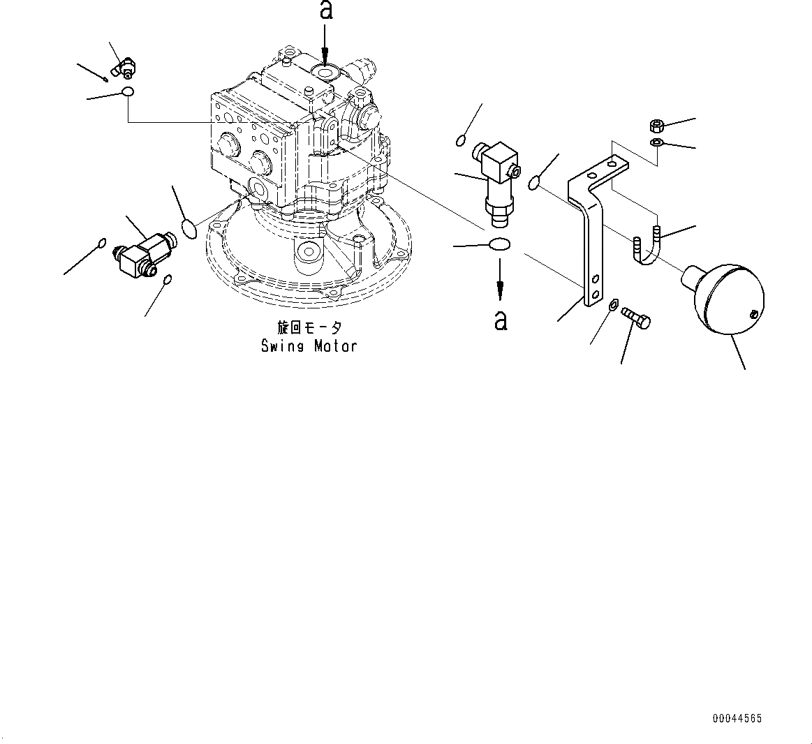 Схема запчастей Komatsu PC308USLC-3E0 - МОТОР ПОВОРОТА (№-) МОТОР ПОВОРОТА, КОМПОНЕНТЫ