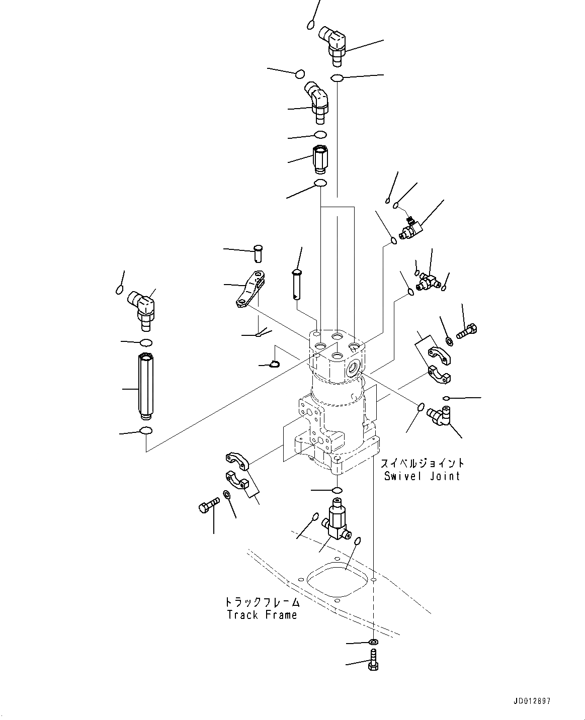 Схема запчастей Komatsu PC308USLC-3E0 - ПОВОРОТНОЕ СОЕДИНЕНИЕ, СОЕДИНИТЕЛЬН. ЧАСТИ (№-) ПОВОРОТНОЕ СОЕДИНЕНИЕ