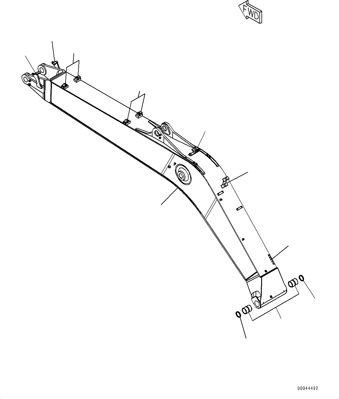 Схема запчастей Komatsu PC308USLC-3E0 - СТРЕЛА, СТРЕЛА (№-) СТРЕЛА, .9M, УСИЛ.ENED