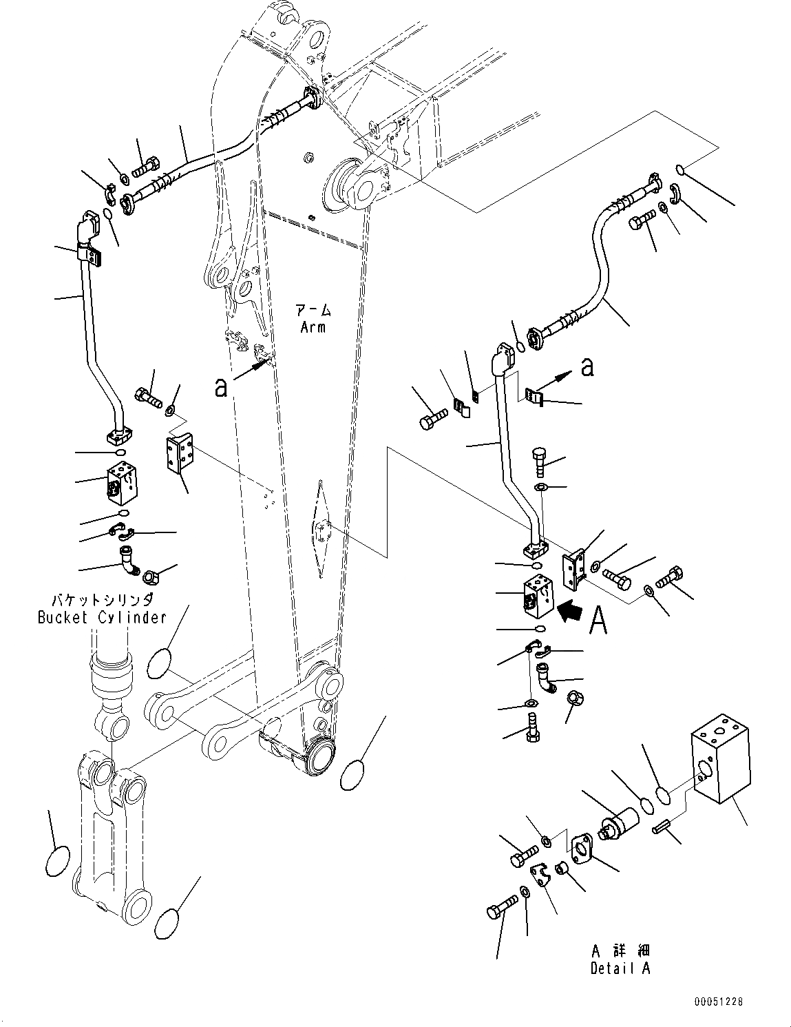 Схема запчастей Komatsu PC308USLC-3E0 - РУКОЯТЬ, ДОПОЛН. ГИДРОЛИНИЯ (№-) РУКОЯТЬ, MM, УСИЛЕНН., -НАВЕСН. ОБОРУД