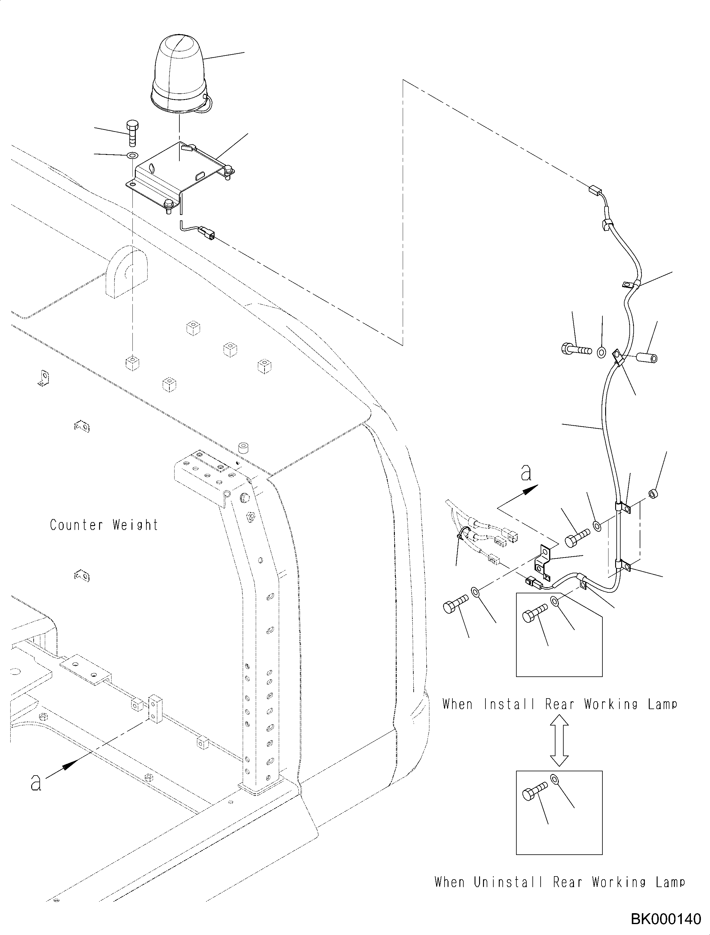 Схема запчастей Komatsu PC490-10 - ПРОБЛЕСК. МАЯК, ЗАДН. ПРОБЛЕСК. МАЯК