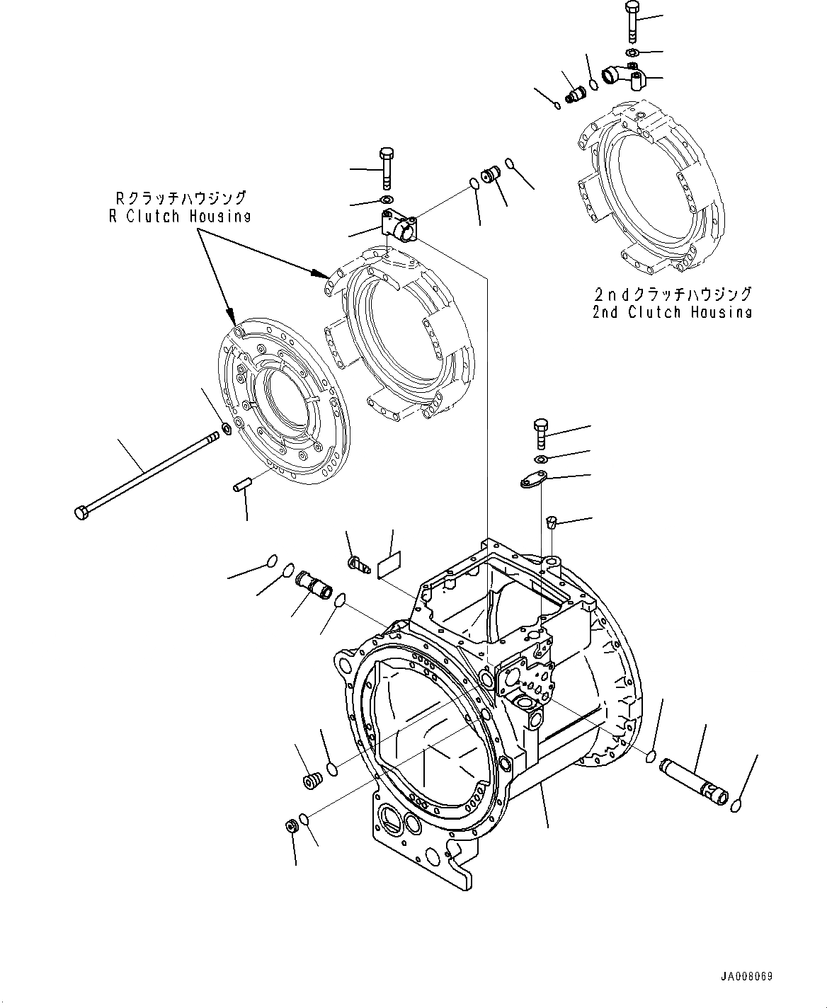 Схема запчастей Komatsu D155AX-7 - СИЛОВАЯ ПЕРЕДАЧА, КОРПУС ТРАНСМИССИИ (№9-) СИЛОВАЯ ПЕРЕДАЧА