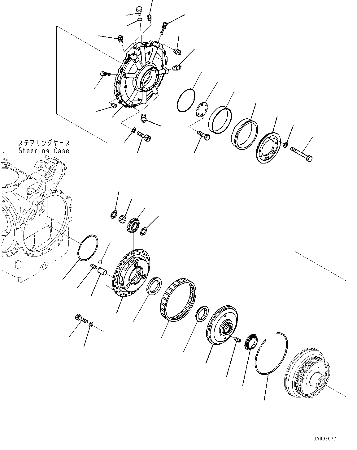 Схема запчастей Komatsu D155AX-7 - СИЛОВАЯ ПЕРЕДАЧА, ТОРМОЗ. (/) (№9-) СИЛОВАЯ ПЕРЕДАЧА