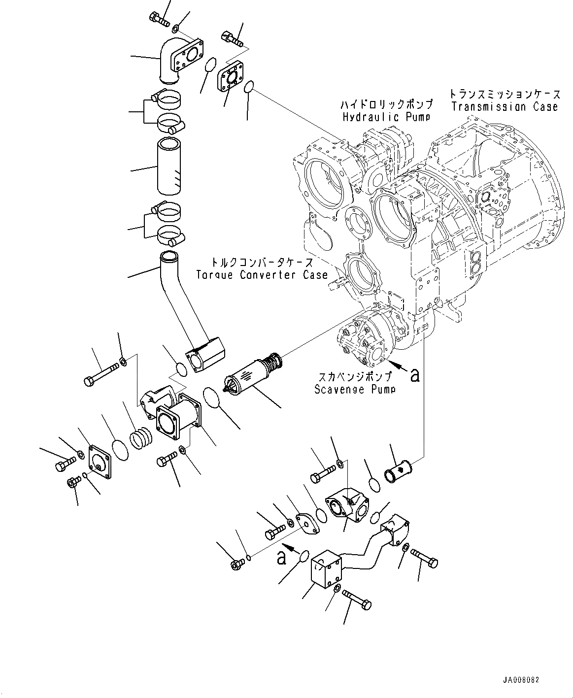 Схема запчастей Komatsu D155AX-7 - СИЛОВАЯ ПЕРЕДАЧА, ВСАСЫВ. ТРУБЫ (№9-) СИЛОВАЯ ПЕРЕДАЧА
