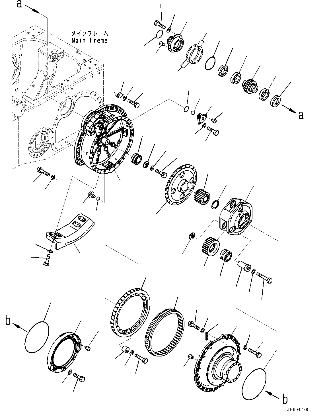 Схема запчастей Komatsu D155AX-7 - КОНЕЧНАЯ ПЕРЕДАЧА, КОРПУС ШЕСТЕРЕНН. ПЕРЕДАЧИ (/) (№9-) КОНЕЧНАЯ ПЕРЕДАЧА, ДЛЯ LANDFILL СПЕЦ-ЯIFICATION