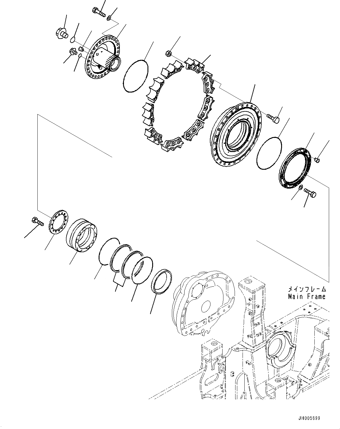 Схема запчастей Komatsu D155AX-7 - КОНЕЧНАЯ ПЕРЕДАЧА, ЗВЕЗДОЧКА ВТУЛКА, ПРАВ. (№9-) КОНЕЧНАЯ ПЕРЕДАЧА, ДЛЯ LANDFILL СПЕЦ-ЯIFICATION