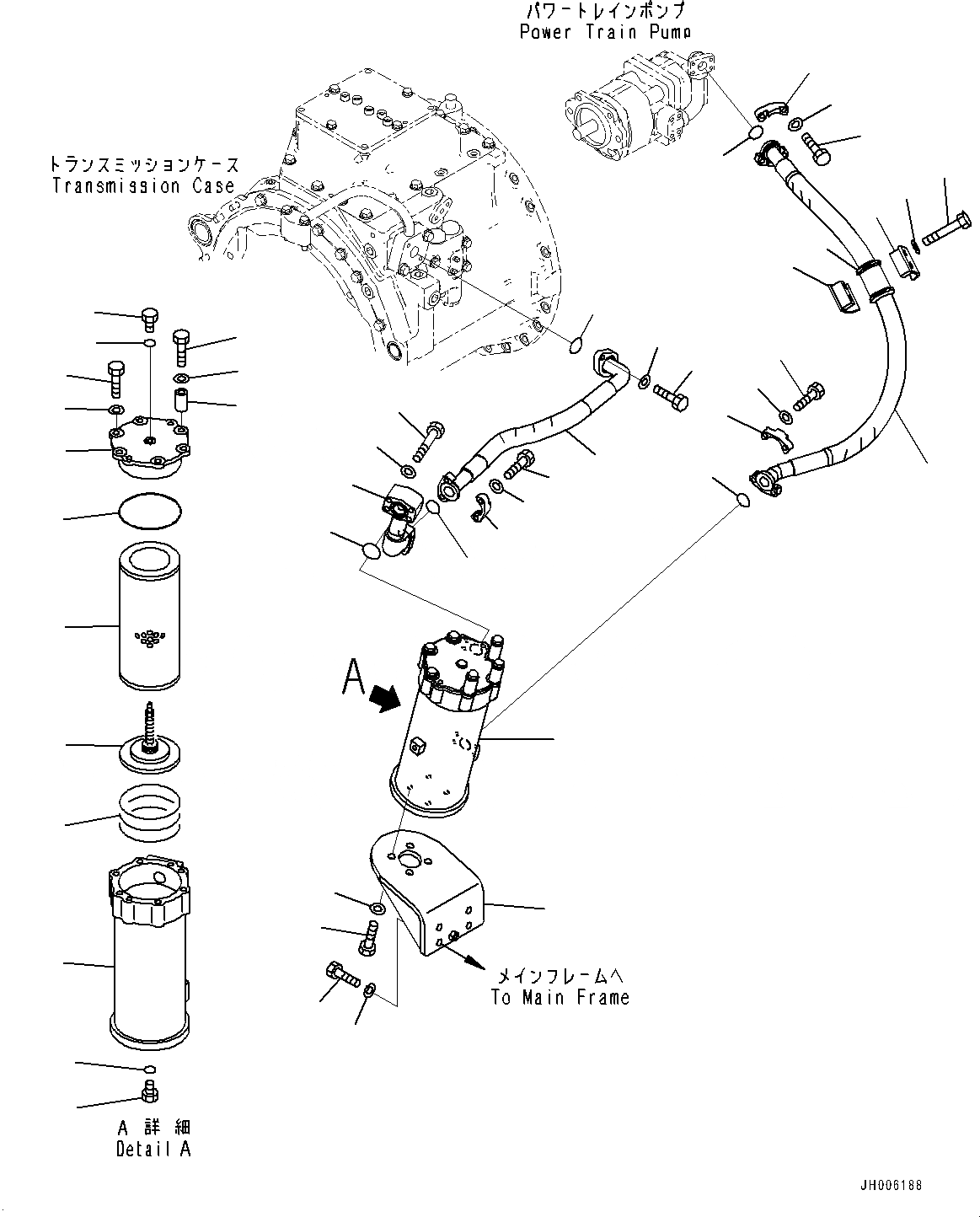 Схема запчастей Komatsu D155AX-7 - СИЛОВАЯ ПЕРЕДАЧА ТРУБЫ (№9-) СИЛОВАЯ ПЕРЕДАЧА ТРУБЫ