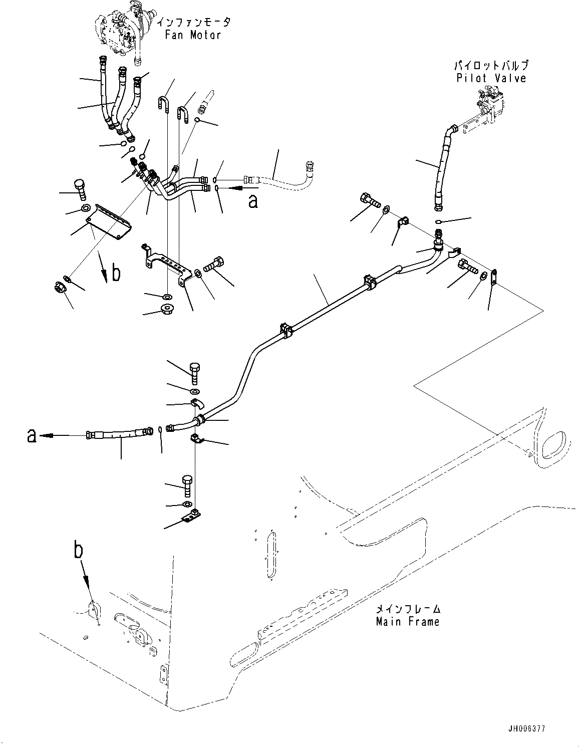 Схема запчастей Komatsu D155AX-7 - ВЕНТИЛЯТОР ОХЛАЖДЕНИЯ ПРИВОД ТРУБЫ, (/) (№9-) ВЕНТИЛЯТОР ОХЛАЖДЕНИЯ ПРИВОД ТРУБЫ, БЕЗ LANDFILL СПЕЦ-ЯIFICATION