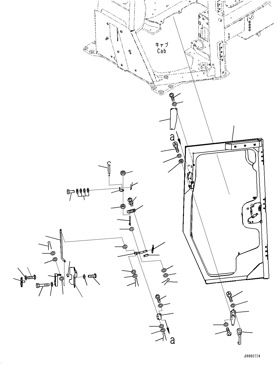 Схема запчастей Komatsu D155AX-7 - КАБИНА ROPS, ДВЕРЬ, ЛЕВ. (№9-) КАБИНА ROPS, БЕЗ ДОПОЛН. КАБИНА ОСВЕЩЕНИЕ, ПЕРЕДН. И ЗАДН., AMBER COLOR WARNING BEACON, ЗАДН.VIEW CAMERA
