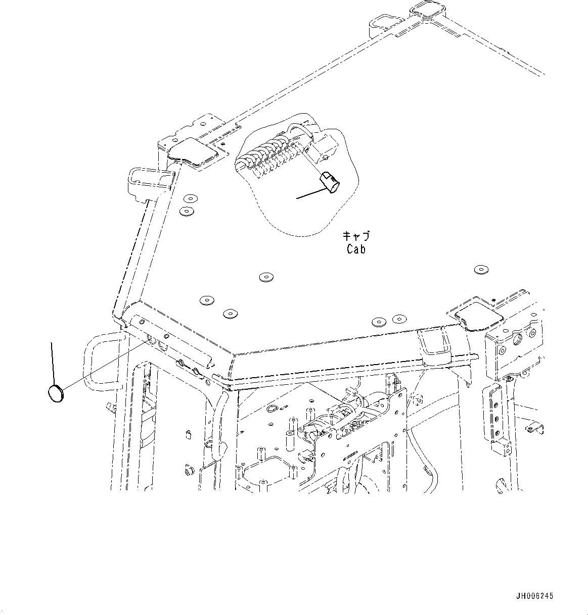 Схема запчастей Komatsu D155AX-7 - КАБИНА ROPS, КРЫШКА(№9-) КАБИНА ROPS, С ДОПОЛН. КАБИНА ОСВЕЩЕНИЕ, ПЕРЕДН. И ЗАДН.