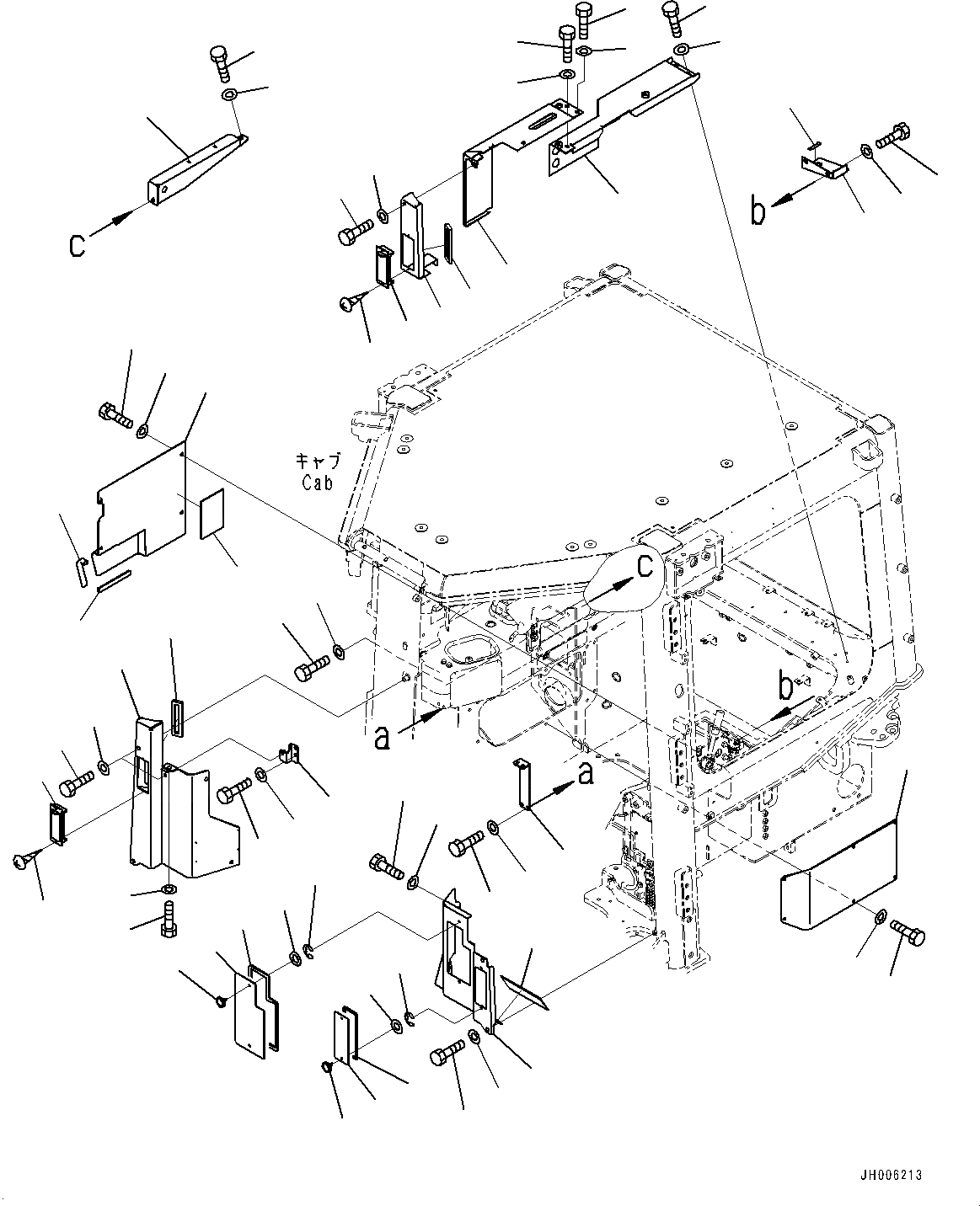 Схема запчастей Komatsu D155AX-7 - УПРАВЛ-Е БЛОК, ЗАДН. КРЫШКА (№9-) УПРАВЛ-Е БЛОК, БЕЗ ЗАДН. ОБОРУД-Е, ДЛЯ MSHA DUST REGULATION ARRANGEMENT
