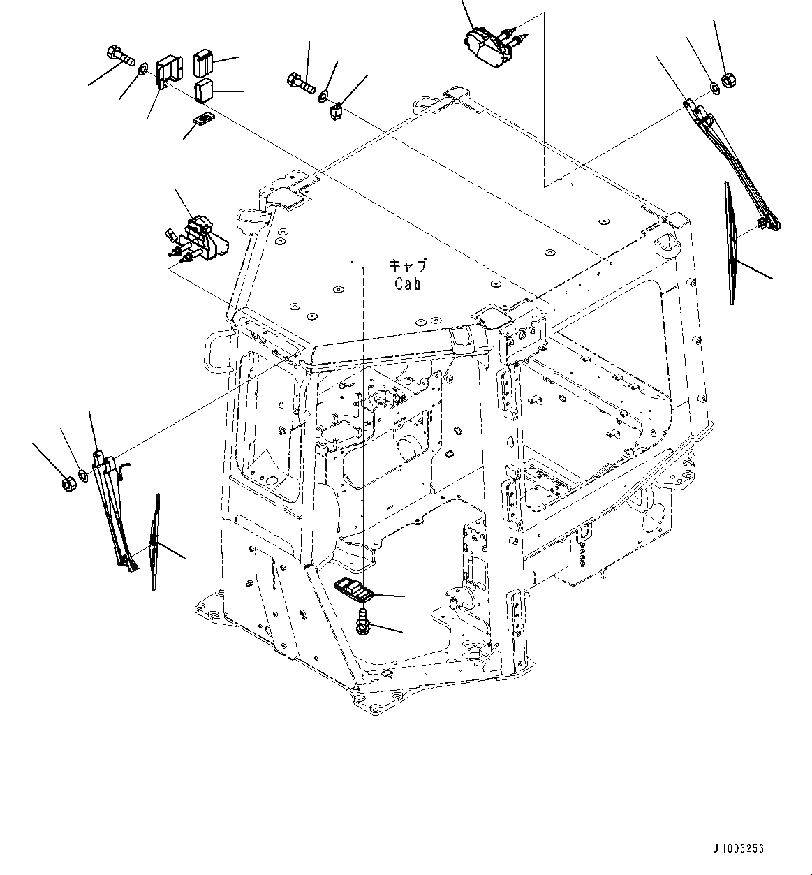 Схема запчастей Komatsu D155AX-7 - КАБИНА ЭЛЕКТР. БЛОК, ДВОРНИКИ И ОСВЕЩЕНИЕ (№9-) КАБИНА ЭЛЕКТР. БЛОК, С AM-FM STEREO РАДИО, AUX, СЕВ. АМЕРИКА, ДЛЯ IB СПЕЦ-ЯIFICATION