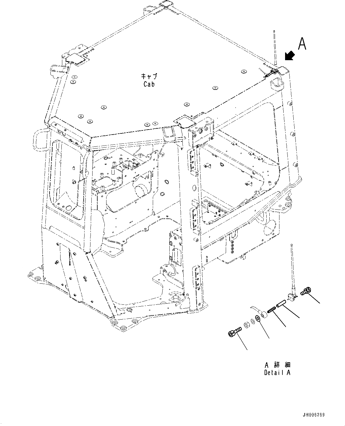 Схема запчастей Komatsu D155AX-7 - КАБИНА ЭЛЕКТР. БЛОК, АНТЕННА КРЕПЛЕНИЕ (№9-) КАБИНА ЭЛЕКТР. БЛОК, С AM-FM STEREO РАДИО, AUX, СЕВ. АМЕРИКА